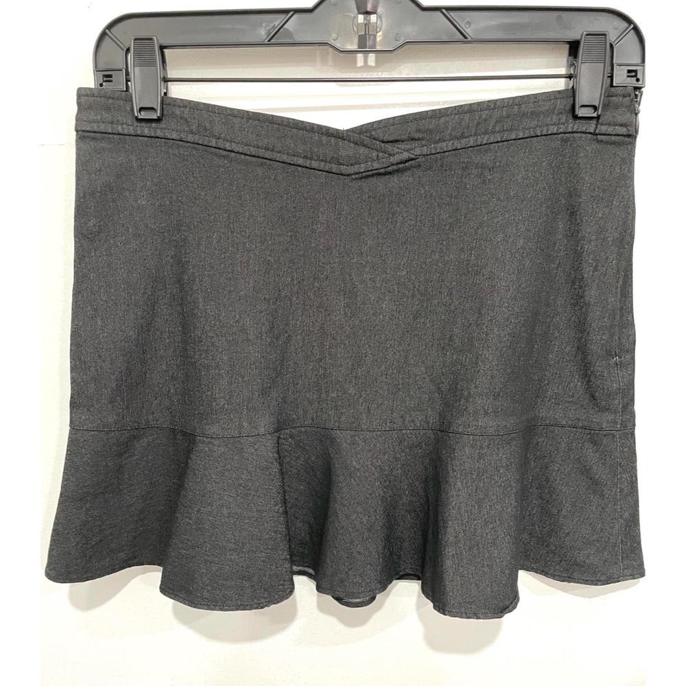 RIIAN London Black Ruffle Mini Cotton Skirt